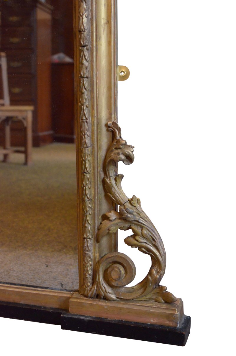 Large Antique Wall Mirror Overmantle Mirror H170cm - Image 3